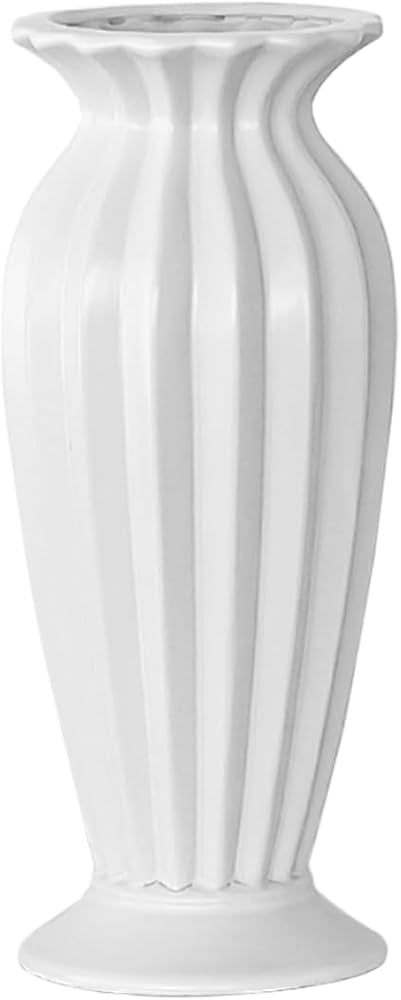 Vase 25 cm, Dekovase aus Keramik, Elegante Skandinavisch Stil Blumenvase für Tischdeko