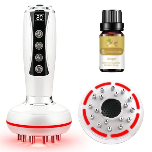 Lymphatic Drainage Massager, Anti Cellulite Massage Tool with 9 Adjustable Modes, Portable Body Sculpting Machine for Legs, Arms, Belly, Heat, Vibration & LED Light