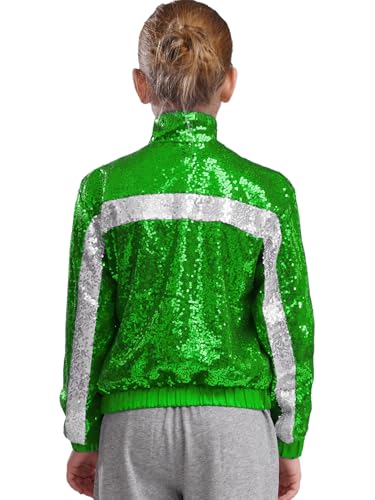 Sequin Jacket for Girls Kids Boys Glitter Sparkle Bomber Jacket Varsity Zipper Coat Birthday Party Outwear2