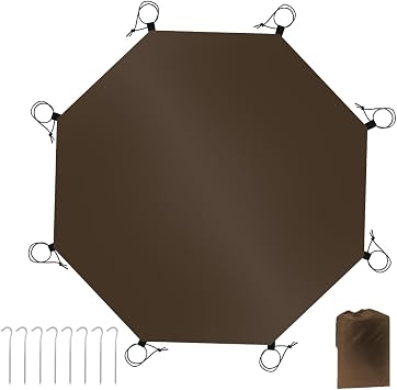 Waterproof Ground Sheets Multifunction Tent Carpet Ultralight Tent Footprint for Camping Tarp Awning Bivvy Survival (Brown, 380x380cm)