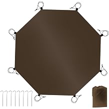 Waterproof Ground Sheets Multifunction Tent Carpet Ultralight Tent Footprint for Camping Tarp Awning Bivvy Survival Brown, 380x380cm