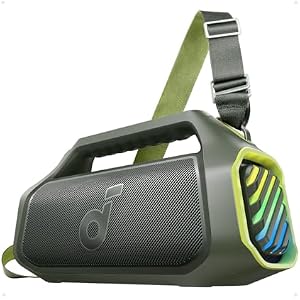 soundcore Boom 2 Plus Outdoor Speaker, 140W, 2+2 Channel, BassUp 2.0, 20H, Fast Charge, IPX7 Waterproof, RGB Lights, USB-C, Power Bank, Portable Bluetooth Speaker, Camping, Beach, Backyard-G