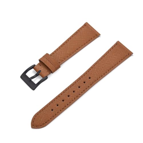 Correa de cuero de 19 mm marrón negro elegante para relojes de vestir