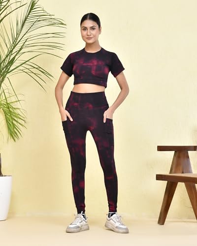Image of SPLORR Premium Tights and Bra High Waist Stretchable Gym Tights Leggings Gym wear /Active Wear Yoga Pants Zumba /Dance Womens Workout Gym Tight Stretchable Workout Yoga Gym and Sports Bra Set