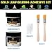 Gilding Adhesive, 100ml Epoxy Resin Gold Leaf Adhesive for Professional Craft Use, Water Based Varnish for Protect The Surface of Gold Foil from Oxidating (Brush + Gloves as Gifts)