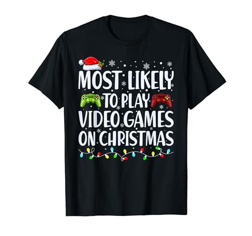 Más probable es jugar videojuegos en Navidad Matching Family Camiseta