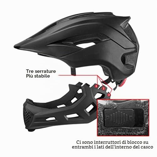 Casco integrale per bambini, per bicicletta, pattinaggio, scooter, MTB, BMX