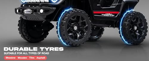 Image of Driving EV Cars for 1, 2, 3, 4, 5, 6 Years | Remote + Steering + Mobile App Control | Kids Jeeps (Entery Level Jeeps [2-6 Years]-Benz, Blue)