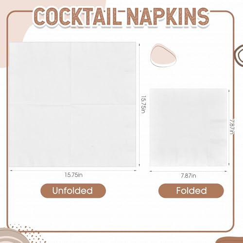 Image of Henoyso 1000 Count 2-ply 16 inch x 16 inch White Bamboo Dinner Napkins