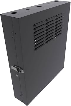 NavePoint 3U Vertical Server Rack Enclosure, Low Profile, 19.6" Deep, Max Weight Capacity 132 lbs - 3U Network Cabinet Vertical Wall Mount, Perforated, Black
