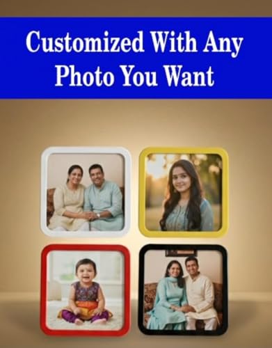 Image of EVOTECH Customized Night Lamp, Photo Lamp,Custom LED Photo Lamp, 4 x 4 Inch, Plug-in AC Power,Personalized Gift for Rakhi, Diwali, Birthday, Anniversary, Couple, Home Decor, Dim Light (White Square)