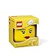 Lego Storage Head, Large, Girl, 9-1/2 x 9-1/2 x 10-3/4 Inches, Yellow