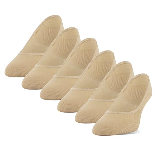 Peds Women's Moisture Wicking Low Cut No Show Socks, 6-Pairs, Nude, Shoe Size: 5-10