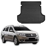 SCOUTT Tapis De Coffre sur Mesure pour Dacia Logan 2 MCV/Break 2013 2020, Noir, Antidérapant, Bord Haut, Toutes Saisons