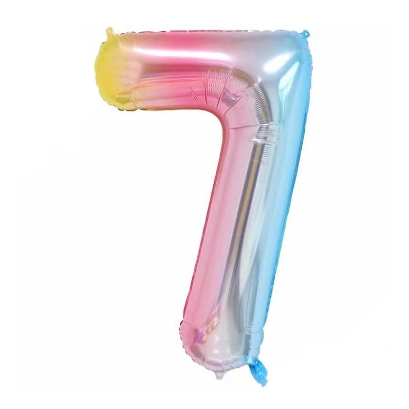 40 inch Gradient Colorful Big Size Number Foil Helium Balloons Birthday Party Supplies Decoration (Number 7)