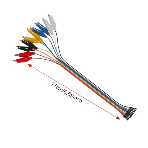 Image of 40PCS Alligator Clip to Male Jumper Wire Electrical Alligator Clip to Jump Wire Test Leads Jumper Wire Male to Alligator Clip Jumper Wire Female to Alligator Clip for Arduino(20cm)