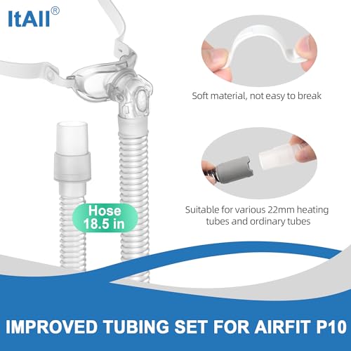 Image of Replacement Set for Airfit P10，Headgear Tube Frame Assembly for P10，Improved Swivel Design Without Leakage, Added Flexibility & Lower Noise, ItAll Supplies for CPAP Users (No Cushion)