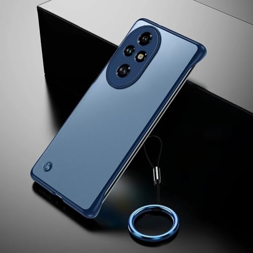 Image of REALCASE Honor 200 Pro 5G Back Cover Case | Stylish Frameless Matte Hard Back Skin | Soft TPU Shock Proof Bumper Back Cover Case for Honor 200 Pro 5G (Blue)