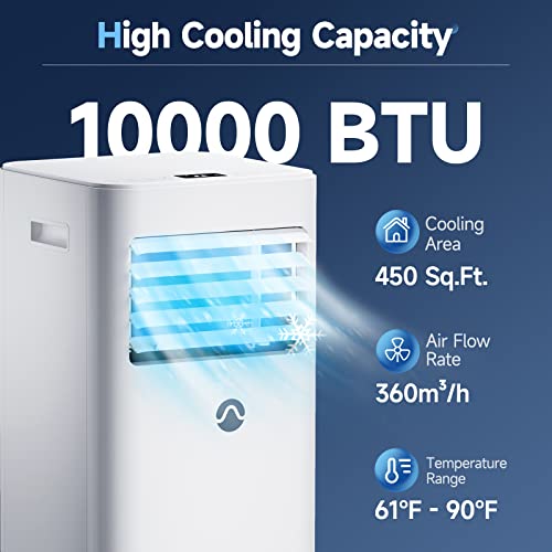 Portable-Air-Conditioners-10000-BTU-Portable-AC-for-Room-up-to-450-Sq-Ft-3-in-1-AC-Unit-Dehumidifier-Fan-with-Digital-Display-Remote-Control-Window-Installation-Kit-24H-Timer-Sleep-Mode Portable Air Conditioners 10000 BTU Portable AC for Room up to 450 Sq Ft 3 in 1 AC Unit Dehumidifier Fan with Digital Display Remote Control Window Installation Kit 24H Timer Sleep Mode