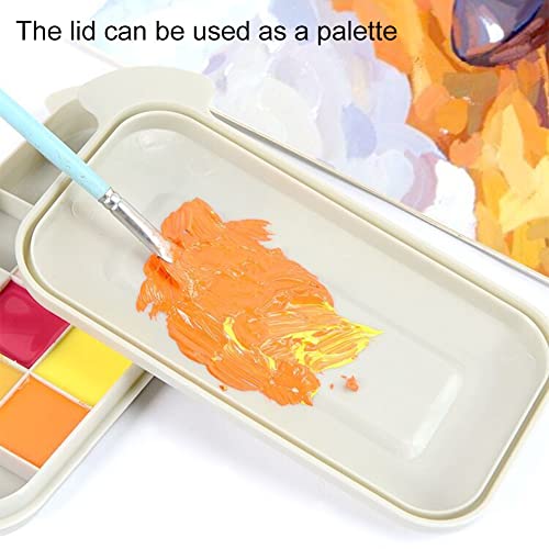 Image of Bibabala Oil Paint Brush Cleaner with Paint Palette Tray, Paint Cups with Lids, Paint Brush Holder, Multifunction Painting Brush Basin Holder and Organizer for Painting Brush Cleaning(Grey)