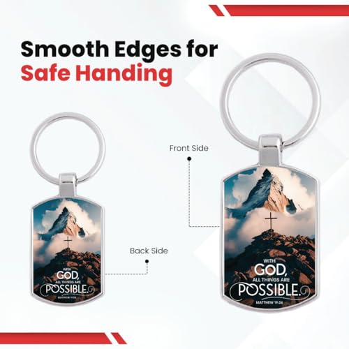 Image of Stylish Metal Keychains with Permanent Glossy Print - Inspirational Quotes & Spiritual Designs - Perfect Key chains for loved ones, Personal Use, Gifts & Return Gifts