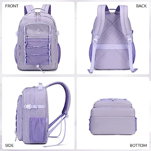 Lanola Basic Multi-Pocket Multipurpose Casual Backpack Water Resistant Bag for Business Travel Hiking Daypack - Dark Blue4