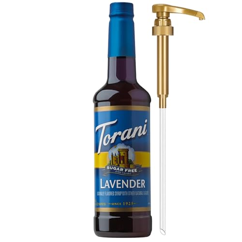 Torani Sugar-Free Syrup, Lavender Flavor, Pump Included, 25.4 Fl Oz