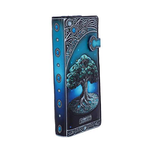 Nemesis Now Tree of Life Embossed Purse, Hand-Painted, Spiritual Pagan Design, Zipped Closure with Moon-Shaped Lock, 18.5cm4