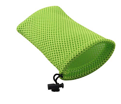 ALLinONE Wholesale Nylon Mesh Drawstring Bag Pouches for Mini Stuff Cellphone Mp3 9x14cm (Green 20 Packs)