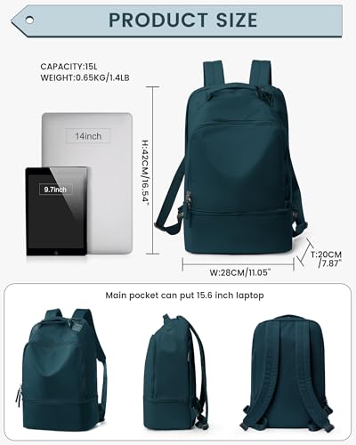 Image of Gym Backpack for Women, Gym Bag with Shoe Compartment, Water Resistant Lightweight Sports Yoga Travel Backpack with Wet Pocket,Cheer Backpack,Blue