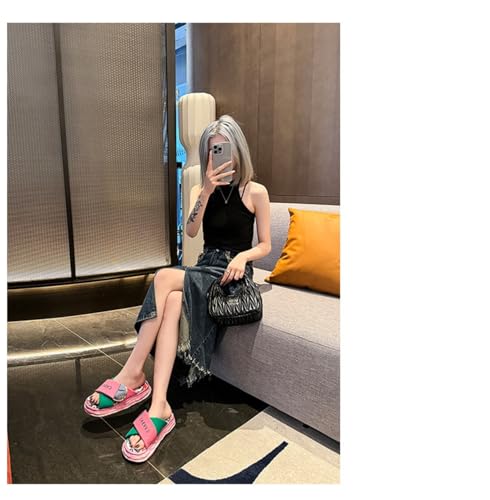 Multicolor Graffiti Style Lightweight Flat Sandals for Women EVA Comfortable Casual Slip On Slides for Beach Slippers Pool Travel Vacation Cute Summer Shoes Anti Slip Sole3