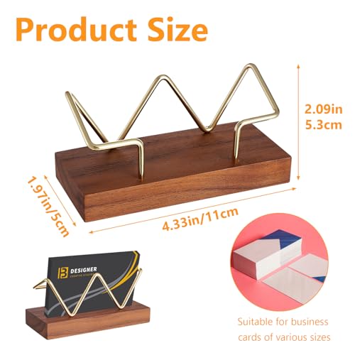 Sibba Business Card Holder Desk Display Stand Post Business Postcard Craft Show Flyer Wall Mount Catalog Case Owner Presentacion Decoration Appointment Reminder Office Organizers (W(Brown)) - Image 2
