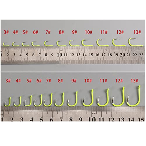 HNHYNSY Angelhaken 50 stücke Fluoreszierende Angelhaken bankbett einzelnkreis Karpfen Haken kohlenstoffstahl Meer… – Bild 5