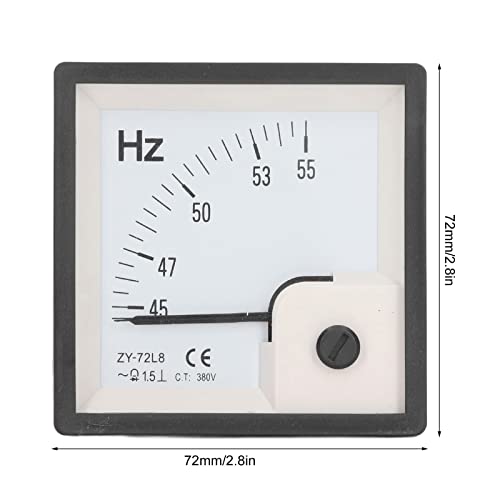 AC Frequenzmessgerät 380V 45-55 Hz Bereich 72x72mm Quadratisches Panel 1,5 Genauigkeitsklasse ABS Material Frequenztester Digital Frequenzmesser
