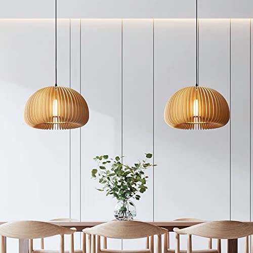 Luces colgantes ajustables de madera para corregir la iluminación deficiente en comedores 7