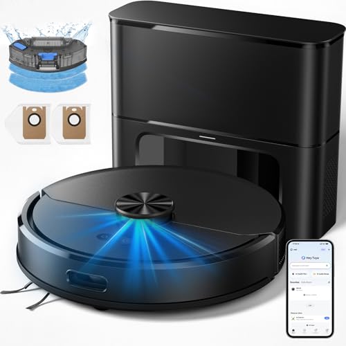 Kilgone Robot Vacuum and Mop Self-Emptying, 6000Pa No-Tangle Suction, LiDAR Multi-Floor Mapping, 90-Day Hands-Free, App, Alexa & Google Assistant for Pet Hair, Carpet & Hard Floor