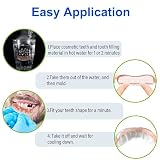 2 Pares Dientes de Carillas Cosméticos, Seguro y Cómodo Carillas A Presión En Los Dientes Superiores Inferiores con Cuentas Adhesivas Térmicas para La Reparación Temporal de Problemas Dentales