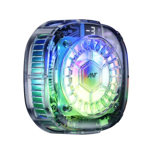 Image of Ant ICE20 Magnetic Cell Phone Cooler, RGB Phone Cooling Fan Portable Lightweight Mobile Phone Cooling, Phone Radiator with Temperature Display Magnetic Attraction Plate for Live Black