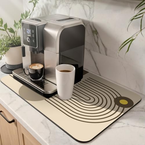 Coffee Mat, Absorbent Dish Drying Mat for Kitchen Counter Coffee Bar Accessories Fit Under Espresso Maker, Pot , Machine & Dish Rack, 16" W x 24" L