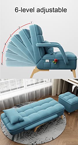 Sofa Chair Sleeper Convertible Sofa Bed With Ottoman Single Seat Sofa Sleeper Chair Bed With Pillow 3D Cloth Farbric High Rebound Sponge Couch With Solid Wood Legs Perfect For Small Spaces #TOP3