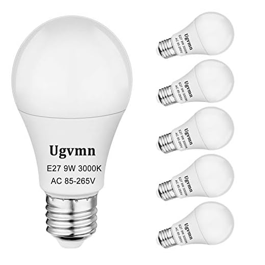 E27 LED Edison Screw glödlampa 9 W motsvarar 60 W glödlampor, LED lampa e27, A60 E27 sockel LED energibesparande lampa varm vit 3000 K, 820LM, inget flimmer, ingen dimbar, AC 85 – 265 V, 6-pack