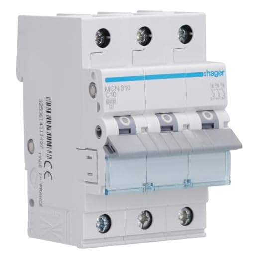 Hager MCN310 3P electrical switch - Hager MCN310, 50/60 Hz, 10 A, 52.5 mm, 70 mm, 83 mm