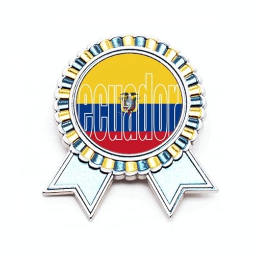 Broche drapeau de l'Équateur en métal taille M finition émaillée