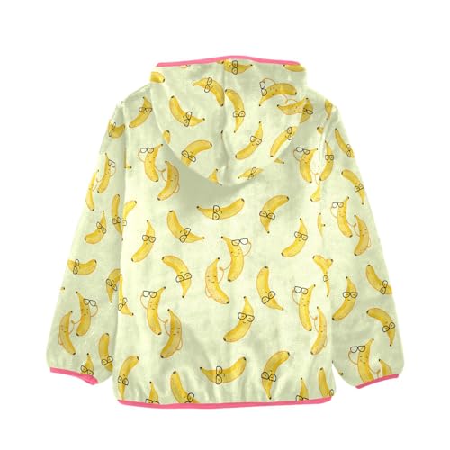 Funny Banana Toddler Fleece Jacket Baby Girls Hooded Zipper Long Sleeve Thick Warm Outerwear 3-10 Years2