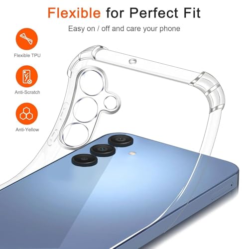 Image of BOXXO Flexible Back Cover for Samsung Galaxy A16 5G | Back Cover Transparent Clear Shockproof Case Four Corner Protection | Slim Protective Mobile Phone Cover for Samsung Galaxy A16 5G