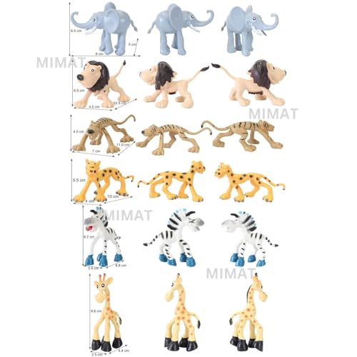 Image of Jungle Cartoon Wild Animal Toys Set|3-Inch Action Toy Figures | Big Size Figure Play Set for Kids | Set of 6 Animal Figurines | Durable & Fun Wildlife Adventure.