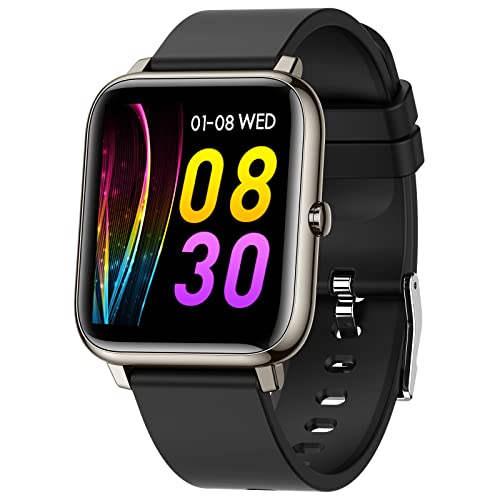 Limited Discount Smart Watch, Popglory Smartwatch with Blood Pressure, Blood Oxygen Monitor, Fitness Tracker with Heart Rate Monitor, Full Touch Fitness Watch for Android & iOS for Men Women (Dark)