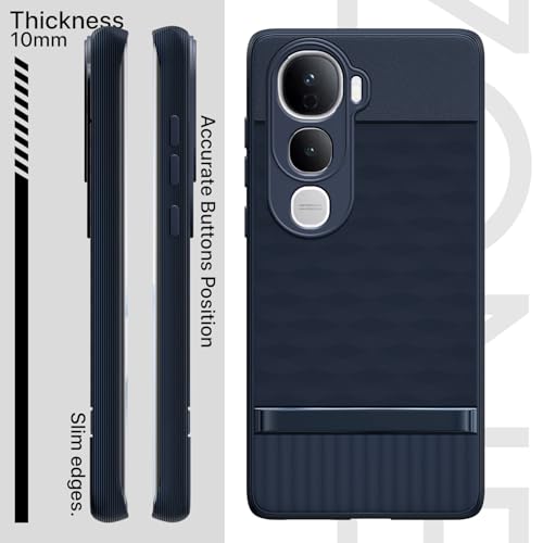 Image of Pikkme Back Cover for Vivo Y400 Pro 5G Soft Grip 3D Hexa Cube Texture Silicone Bumper Case (Blue)