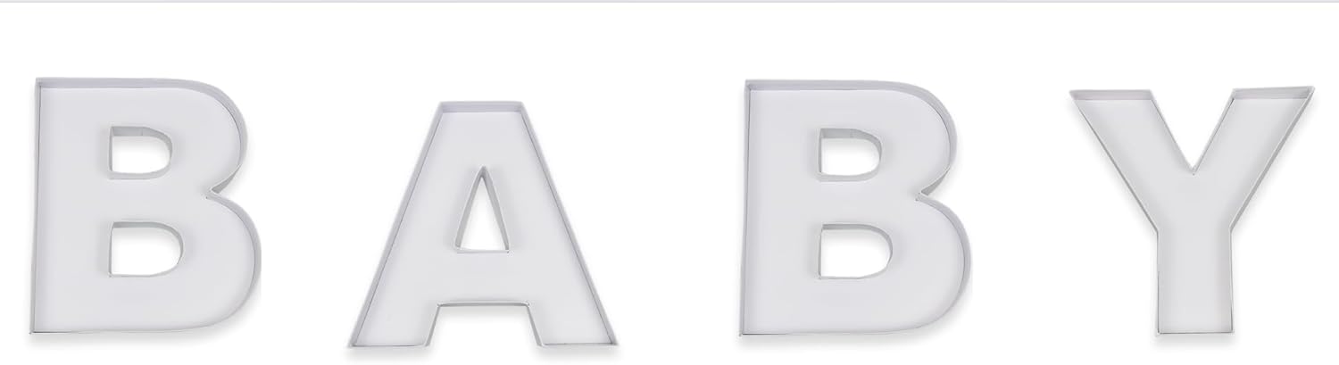 10" Fillable Cardboard Letters Charcuterie Box- Birthday Anniversares Parties Celebration Supplies- Cardboard Letter Plates for Food Candy Nuts (White, Baby)