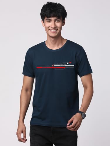 Image of ADRO 100% Cotton Lycra Tshirts for Men Combo Pack of 3 | Regular Fit | Printed T Shirt | Round Neck Half Sleeve| Mens Tshirts